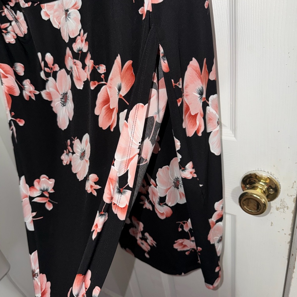 Connected Apparel Black and Pink Floral Dress - Picture 4 of 4